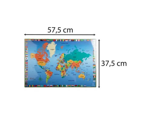 Onderlegger PVC 37,5x57,5cm wereld