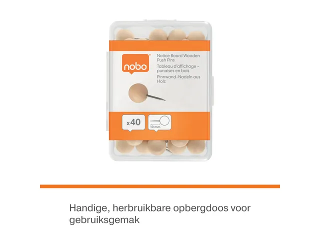 Punaises Nobo hout voor memobord 40 stuks
