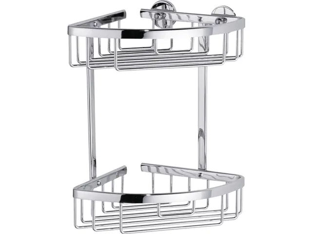 Aluxx hoek doucherek dubbel Hoogglans verchroomd