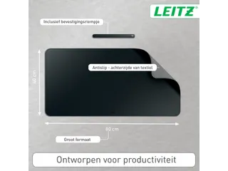 Bureau-onderlegger Leitz 80x40cm oprolbaar zwart - 3