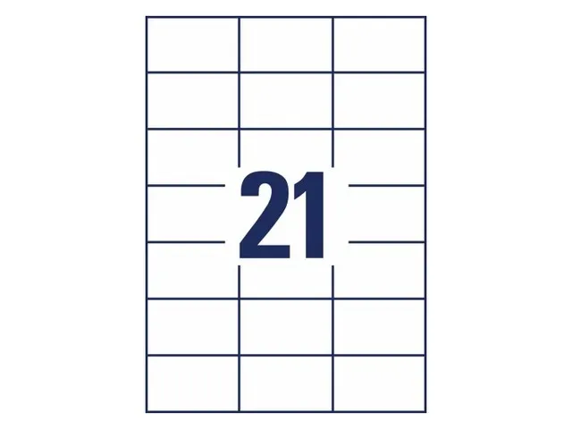 etiket Avery ILK 70x42,3mm 100 vel 21 etiketten per vel wit