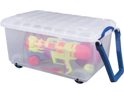 Opbergkoffer Op Wieltjes 64 Liter Transparant