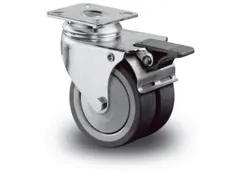 Dubbele Apparatenwiel Plaat Zwenkw./rem 50x2x18mm 60kg