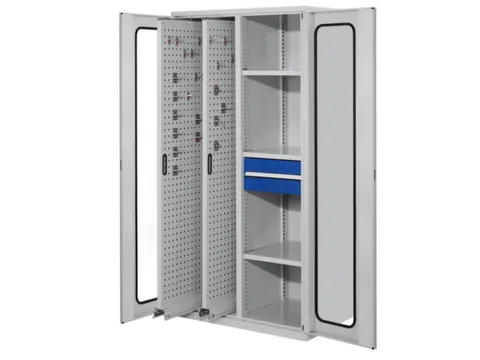 verticale kast,HxBxD 1950x1000x600mm,vensterdeur,RAL5010