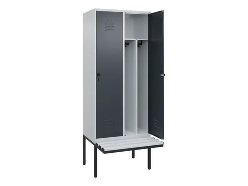 locker voor scheiding van kleding,HxBxD 2120x800x815mm,2vak