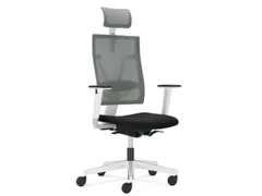 Nowy Styl Bureaustoel 4ME met hoofdsteun Net Zilver