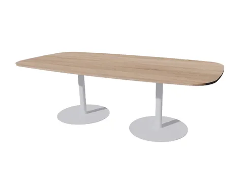 Linesto vergadertafel 240x120 deens ovaal robson eiken 25mm alu