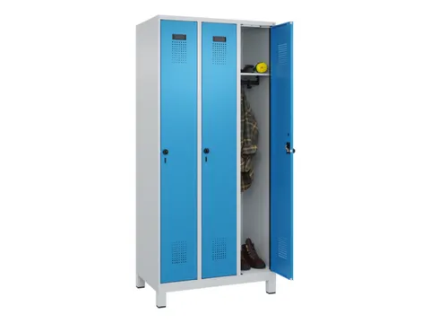 locker,HxBxD 1950x900x500mm,3vak,vak B 300mm,draaigrendel,voeten
