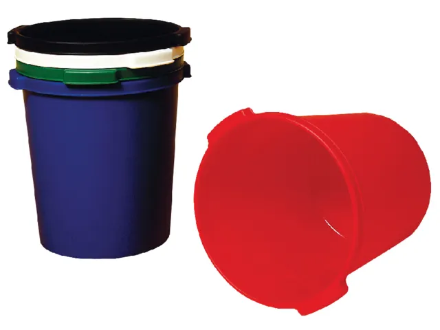 Papierbak Jalema 15 liter met griprand lichtgrijs