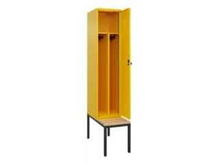 locker met bank,voor scheiding van kleding,HxBxD 2120x400x815mm,1vak - 1