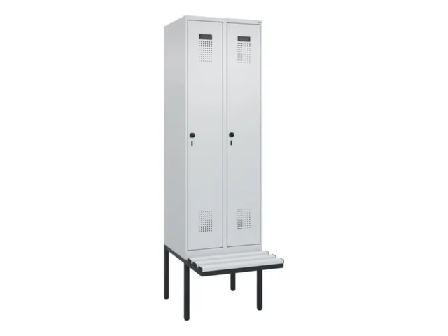 locker met bank,voor scheiding van kleding,HxBxD 2120x600x815mm,2vak