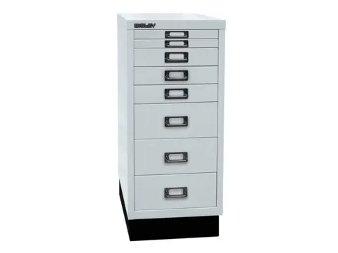 kantoor-ladekast HxBxD 670x279x380mm 8 laden romp lichtgrijs staal