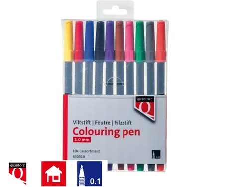 Viltstift Quantore assorti, Etui 10 stuks
