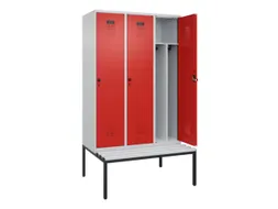 locker met bank,voor scheiding van kleding,HxBxD 2120x1200x815mm,3vak