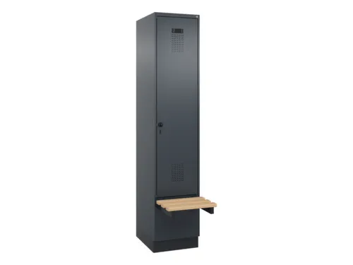 locker met bank,HxBxD 1950x400x815mm,1vak,vak B 400mm,draaigrendel