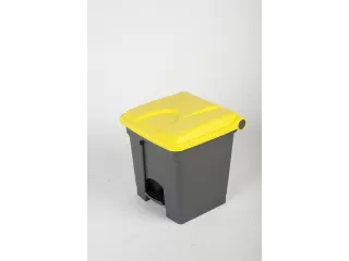 pedaalemmer,1x30l,HxBxD 435x398x410mm,romp PP grijs,deksel PP geel - 2