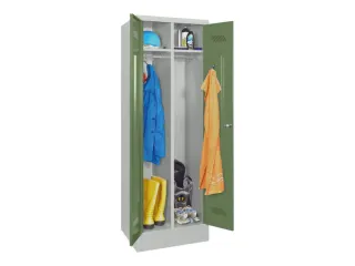 garderobekast,HxBxD 1850x600x500mm,2vak,RAL7035,front RAL6011 - 2