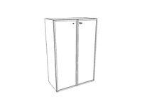 kantoorkast met glazen deuren HxBxD 1310x860x450mm hout aluminium