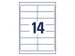etiket Avery ILK 97x37mm wit 100 vel 14 etiketten per vel
