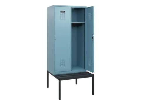 locker met bank,HxBxD 1950x800x815mm,2vak,vak B 400mm,cilinderslot