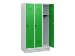 schoollocker,HxBxD 1630x900x500mm,3vak,vak B 300mm,draaigrendel,sokkel
