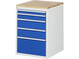 ladekast 825x580x650mm 5laden cilinderslot RAL7035 RAL5010 beuken