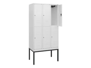 dubbeldekse locker,HxBxD 1950x900x500mm,3x2vak.,vak B 300mm,cil.-slot - 2