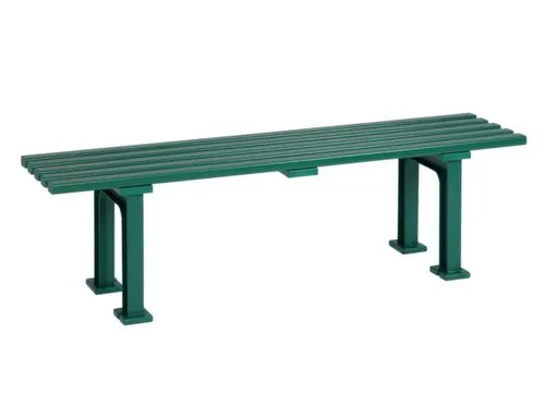 Kunststofbank 415x1500x370mm Zit H 415mm 5 Latten 2 Pootstellen Groen