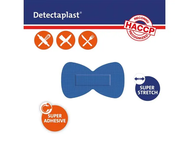 Detectaplast 8245 vlinder textielpleister elastisch blauw 50 stuks