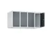 opzetkast,v. locker,4vak.,vak B 250mm,HxBxD 500x1000x500mm,vleugeldeur