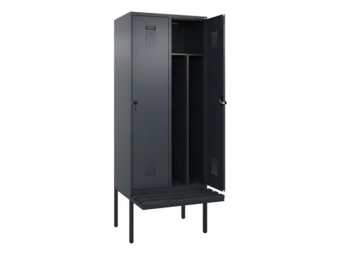 locker met bank,voor scheiding van kleding,HxBxD 2120x800x815mm,2vak