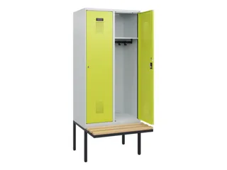 locker met bank,HxBxD 1950x800x815mm,2vak,vak B 400mm,cilinderslot - 1