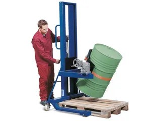 Verrijdbare Vatenheffer,Draagverm. 300Kg,Grijpsysteem M. Prismabekken - 1