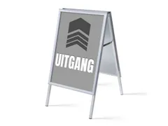 Stoepbord A1 complete set met print "UITGANG" Grijs
