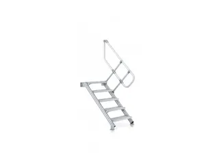 industrietrap bordes H 1 5m 7treden trede B 800mm 45° aluminium - 2