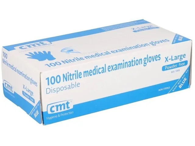 Gant CMT nitrile souple XL bleu 100 pièces