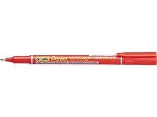 Pentel NF450-B Permanente marker Extra Fijne punt 1,2mm Rood - 4