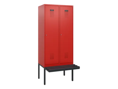 locker met bank,HxBxD 1950x800x815mm,2vak,vak B 400mm,cilinderslot