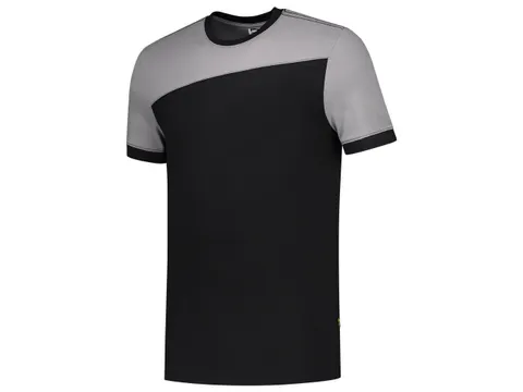 Tricorp Bicolor naden 102006 T-shirt, zwart/grijs, maat L, per stuk