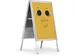 Durable stoepbord Fold, uit aluminium, zilver, ft A1