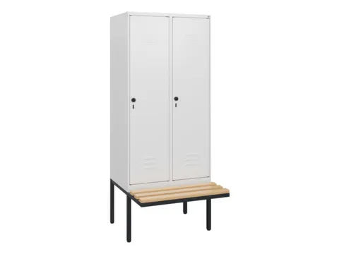 locker met bank,HxBxD 1950x800x815mm,2vak,vak B 400mm,draaigrendel
