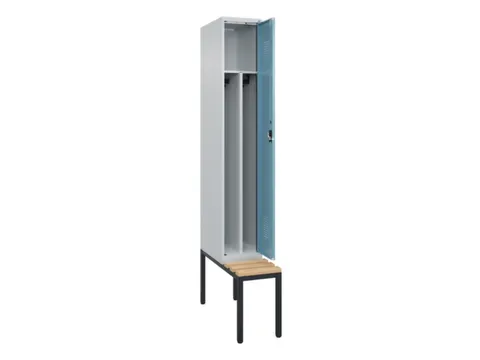 locker met bank,voor scheiding van kleding,HxBxD 2120x300x815mm,1vak