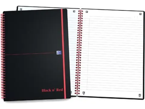 Oxf Schrift Zwart Rood A4 Lijn 140 blz PP