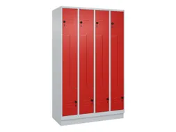 Z-garderobekast,HxBxD 1950x1200x500mm,vak B 150/300mm,draaigrendel