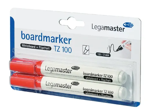 Viltstift Legamaster TZ100 Whiteboard Rond Rood 1.5-3mm 2 stuks
