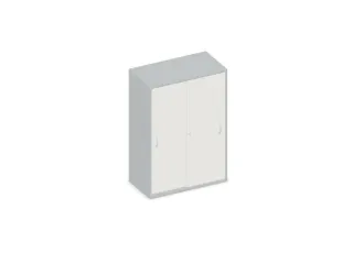Schuifdeurkast 1150x800x430mm Romp Lichtgrijs Decor Front Wit - 1