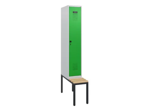 locker met bank,HxBxD 1950x300x815mm,1vak,vak B 300mm,draaigrendel