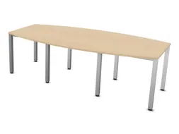 vergadertafel HxBxD 74x240x120cm vatvormig NE-esdoorn alu
