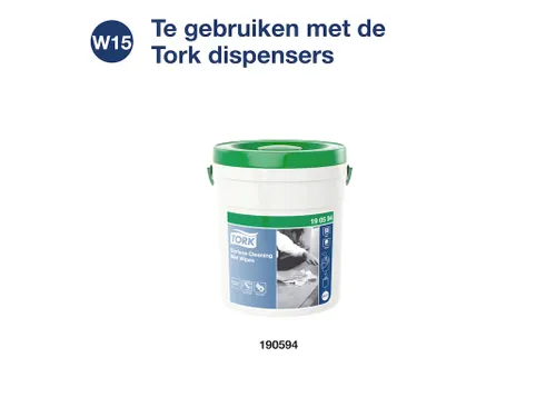 Reinigingsdoekjes Tork 190594 Surface W15 sterke textuur wit