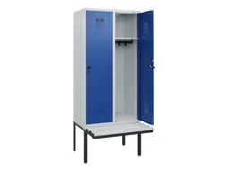 locker met bank,HxBxD 1950x800x815mm,2vak,vak B 400mm,draaigrendel